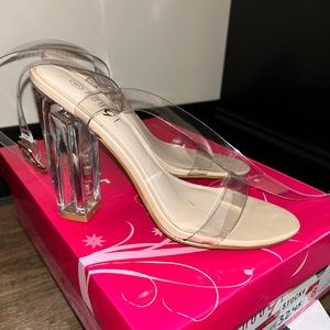 Rouge Nude & Clear Heels Size 8